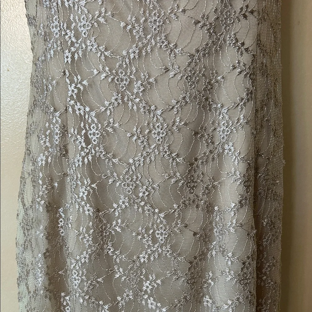 Alex Evenings Spaghetti Strap Cream Lace Gown size 14